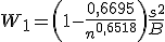 W_1=\left(1-\frac{0,6695}{n^{0,6518}}\right)\frac{s^2}{B}